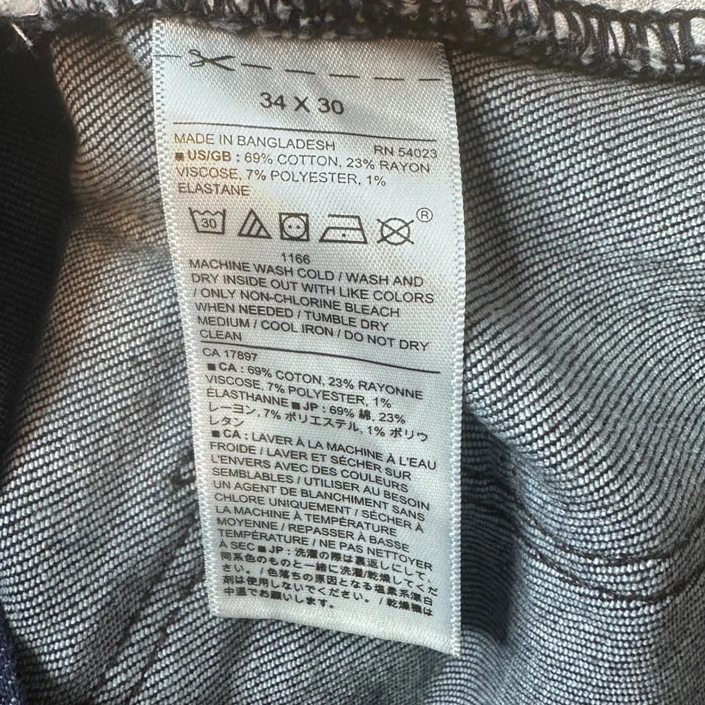 Banana Republic Jeans Mens 34x30 (35x25) Blue Travel Slim Fit Dark Rinse Stretch